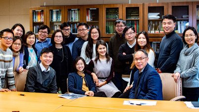 Professor Paul Yip and Dr Geoff Chan (first and fourth from right in the front row), Dr Yik Wa Law (fourth from left in the second row) and the young and energetic team of the Hong Kong Jockey Club Centre for Suicide Research and Prevention