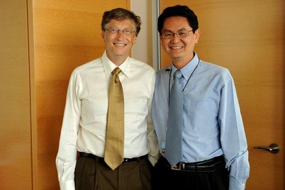 Dr Yiwu He (right) worked with Bill Gates at the Bill and Melinda Gates Foundation for nine years in the United States