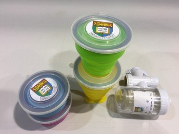 Compact foldable cups and tap water filter