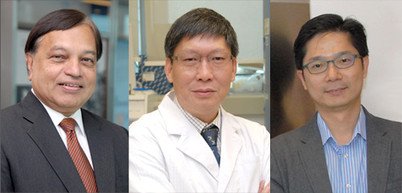 (From left to Right) Prof. Malik Peiris, Prof. Yi Guan, Prof. Leo Poon